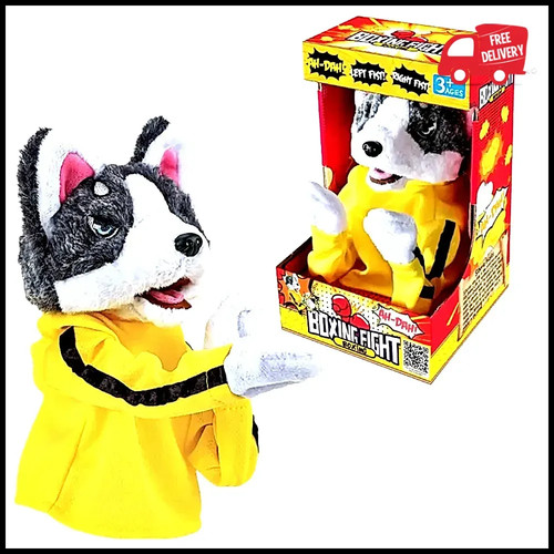 Peluche cane boxe interattivo